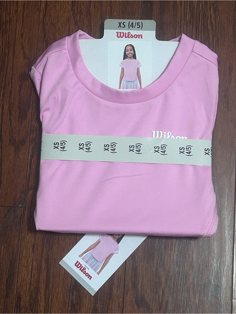 Wilson Girls Pink Short Sleeve Active Top- XS (4/5)